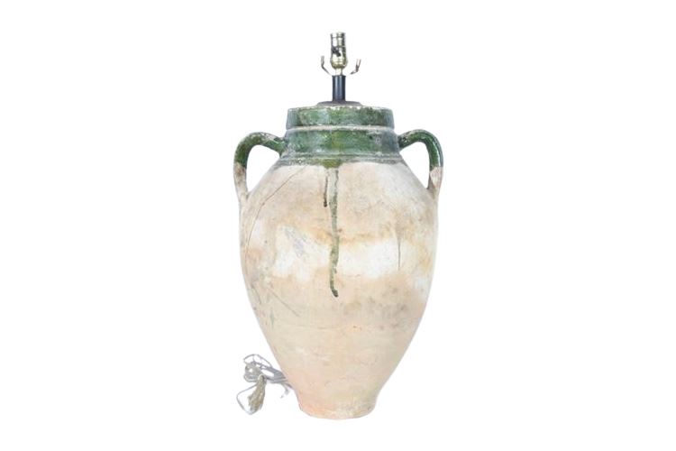 Antique Jug Mounted As A Lamp(cracked)