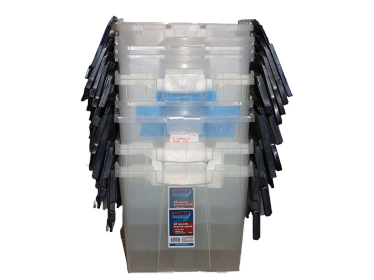 12 Gallon Flip-Top Lid Storage Totes, 9 PC