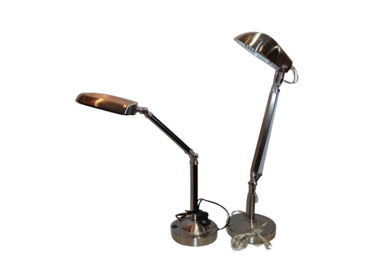 Pair Adjustable Metal Lamps