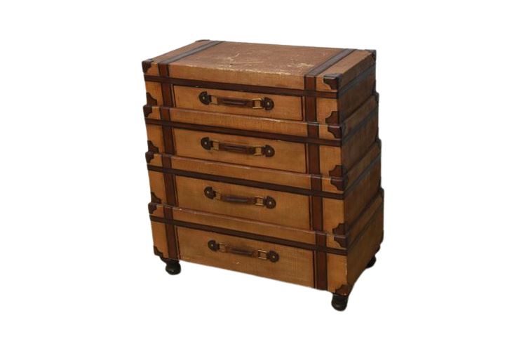 Faux Stacked Luggage Facade Chest Of Drawers