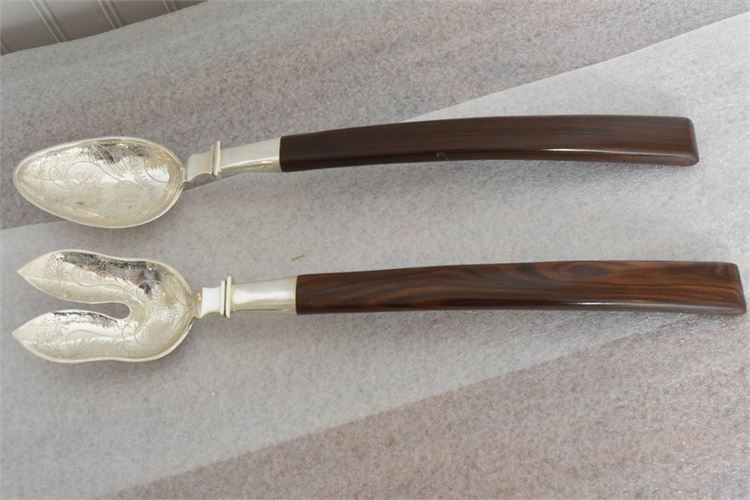 Sterling and Wood Serving Set