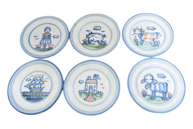 Six (6) MA Hadley Painted Plates