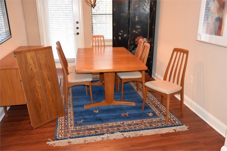 Midcentury Svegards Markaryd  Teak Dining Table With Six (6) Chairs