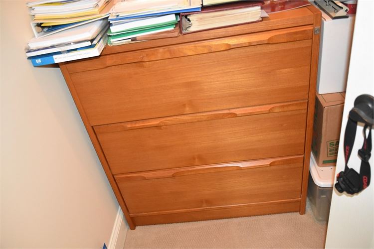 Three (3) Drawer Wooden File Cabinet (no Key)