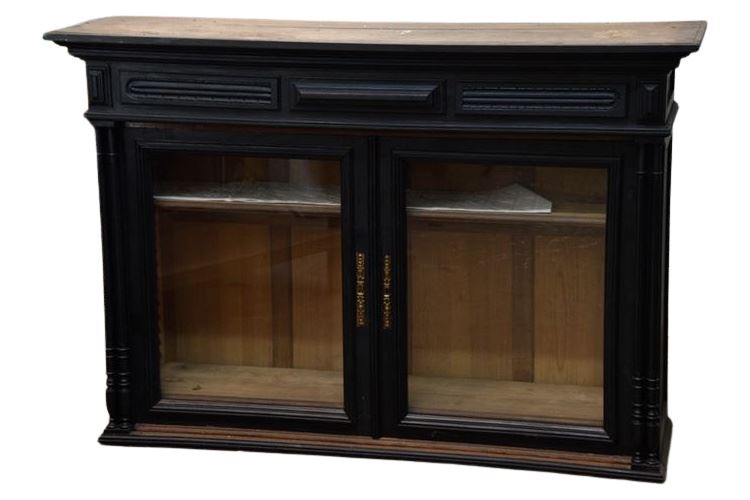 Black Painted Glass Front Cabinet Top