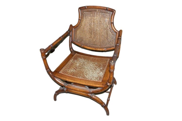 Currle Base Chair With Cane Back and Seat