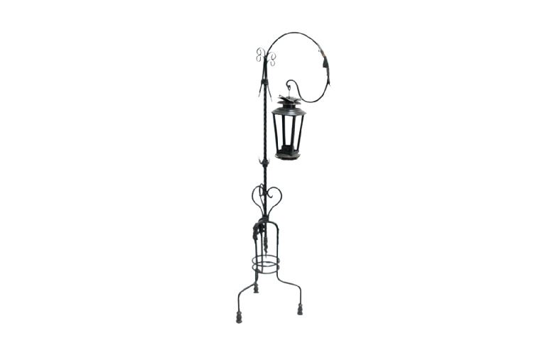 Scrolled Wrought Iron Lantern Stand