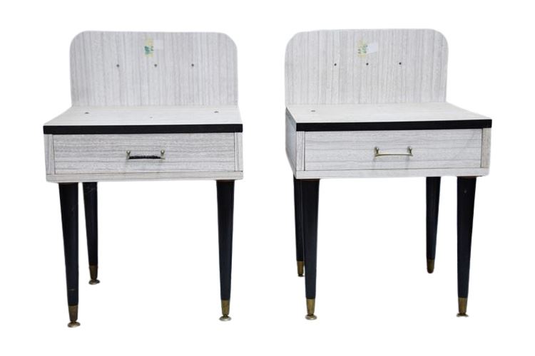 Pair  Mid Century Modern Laminate Bedside Tables