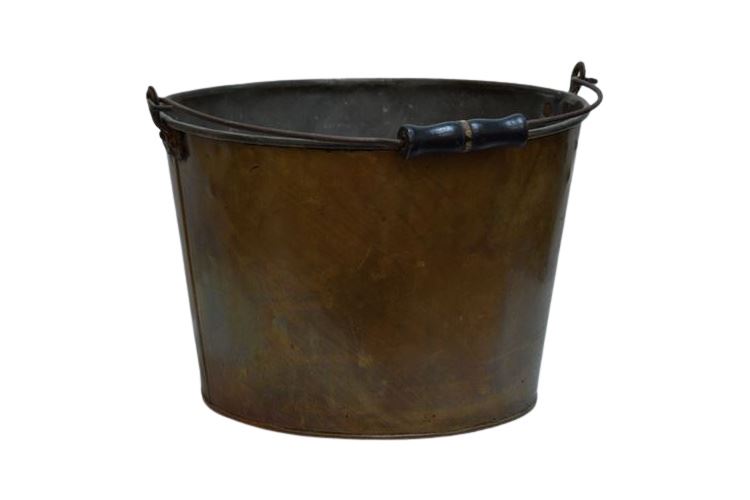 Antique Copper Pail with applied Iron Handle