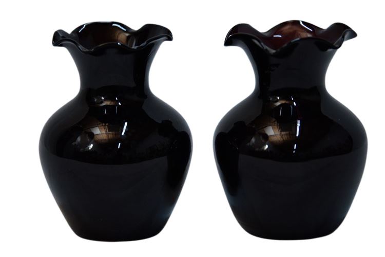 Pair Wave Edge Vases