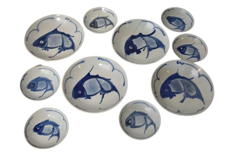 Group Blue and White Chinese Bowls