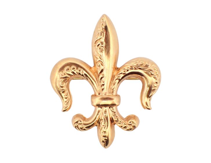 14K YG Fleur-de-Lis Pin/Watch Hook