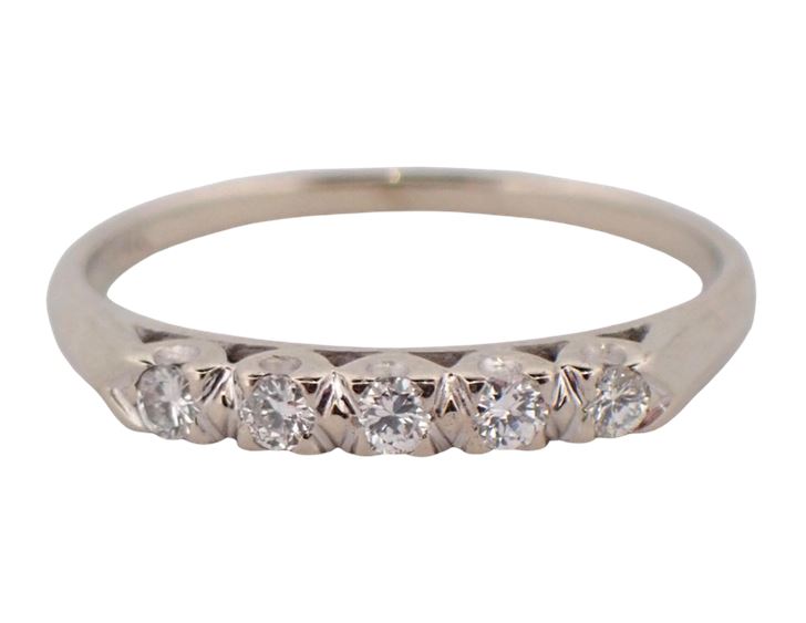 14K White Gold Brilliant Cut Diamond Wedding Ring