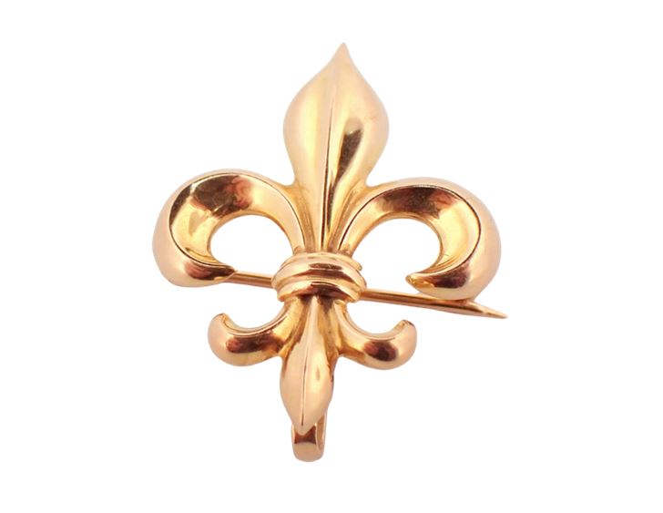 14K YG Fleur-de-Lis Pin/Watch Hook