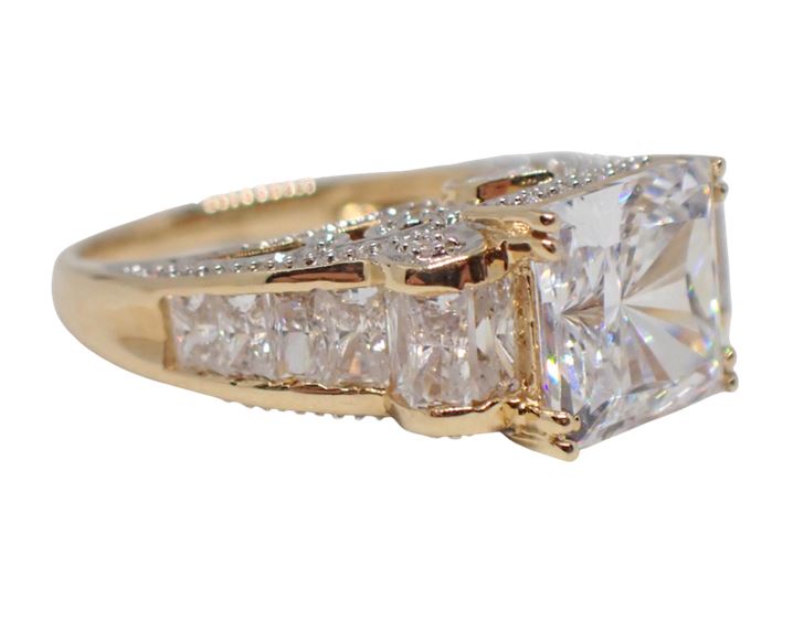 14K Yellow Gold Fancy CZ Ring