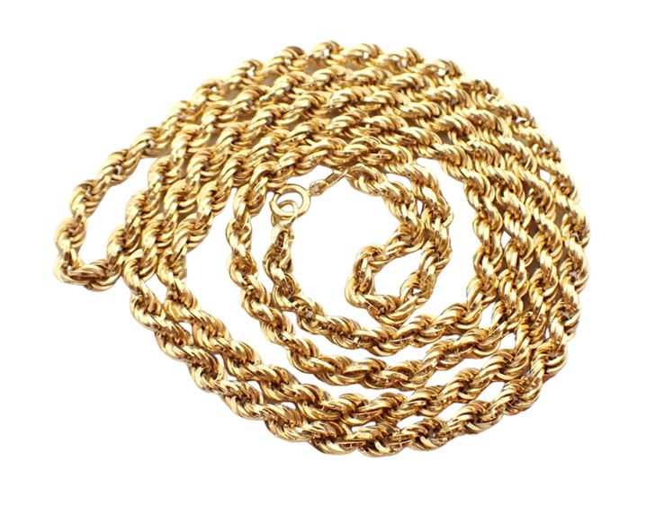 18K Yellow Gold Rope 29" Chain, 4.2mm