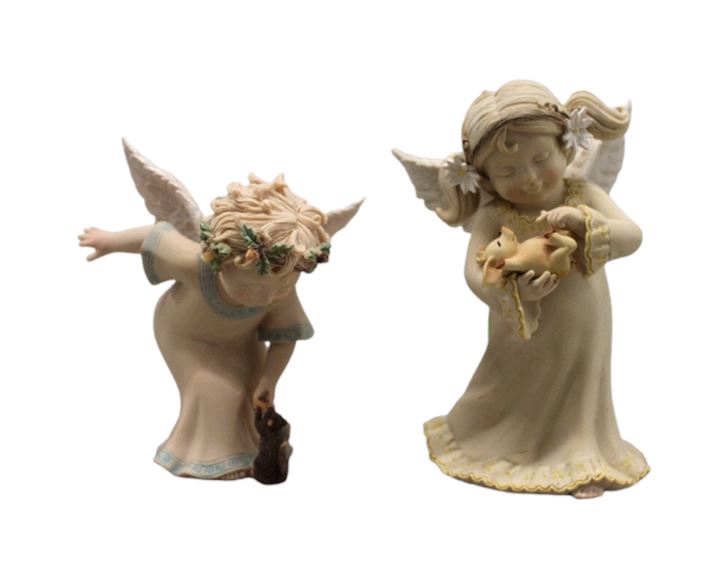 Seagull Studios Little Blessings Angel Figurines, 2 Pc Signed