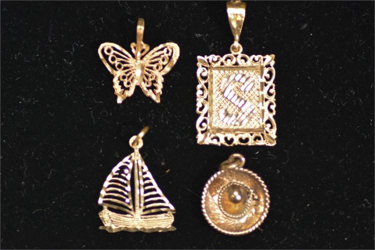 Four (4) 14K Yellow Gold Charms