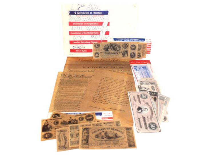 Documents of Freedom & Confederate Currency Souvenir