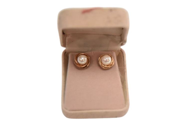 14K Gold and Pearl Earrings