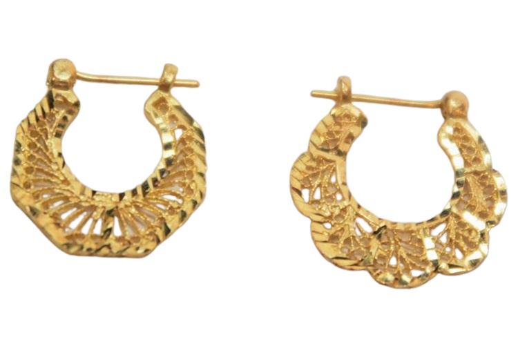 14K Yellow Gold Earrings (Not a pair)