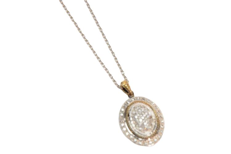 Sterling Silver Necklace and Diamond Pendant