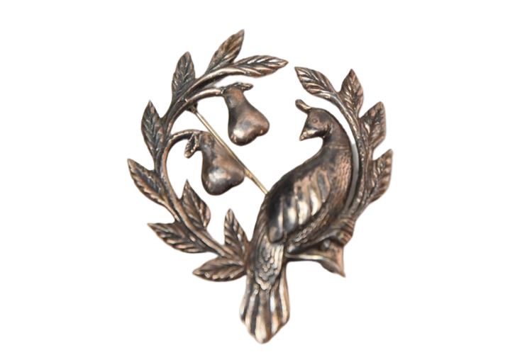 Sterling Peacock Brooch