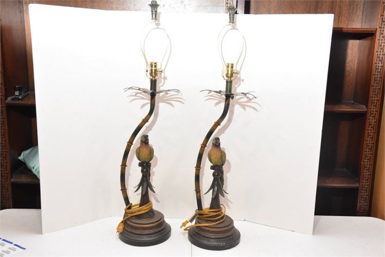 Pair Bird Form Table Lamps