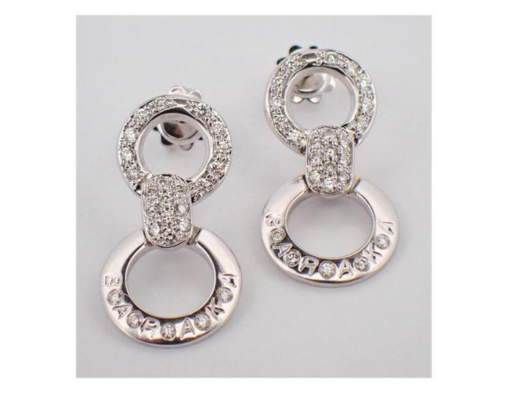 18K White Gold Baraka' Diamond Earrings, 0.93ctw