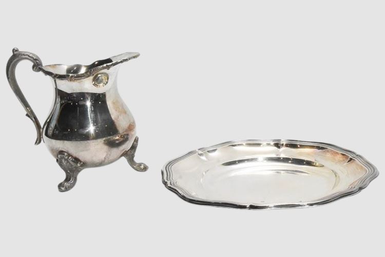 Silverplated Pitcher and Serving Tray