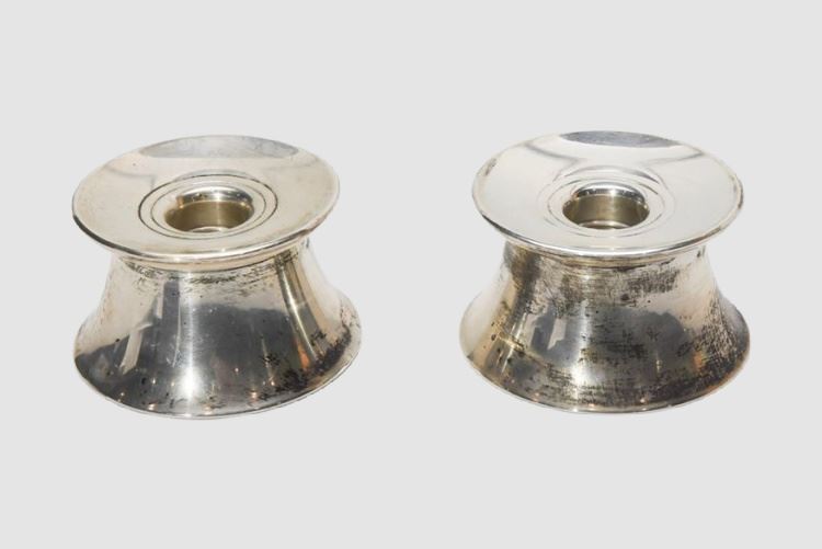 Pair GROHAM Sterling Silver Candle Holders (Weighted)