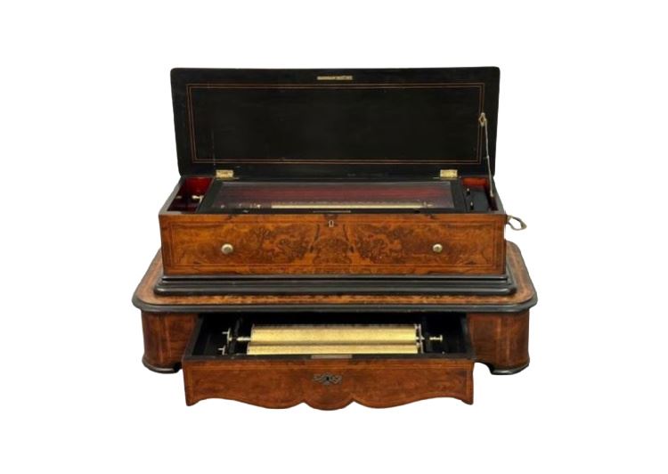 19th Century interchangeable Music Box w/2 Cylinders