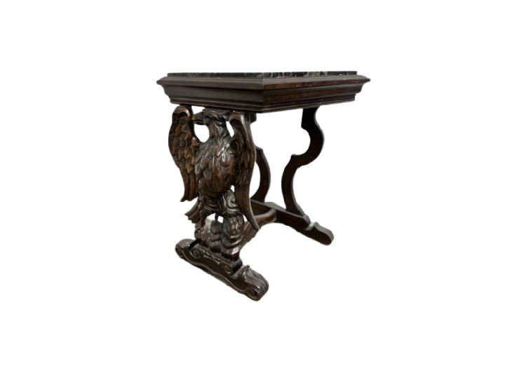 Excellent Early 20th Century Carved Eagle Marble Top Table