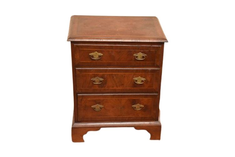Antique Three (3) Drawer Bedside Chest