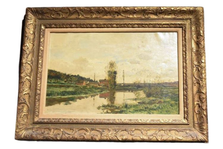 Edmond Yon (1836-1897) French Oil Canvas Landscape