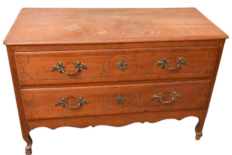 18th Cent Provincial Two-Drawer Walnut Commode
