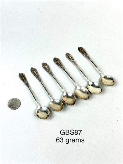 Set Of 6 Sterling Silver Tea Spoons