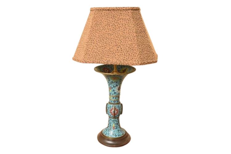 Antique Chinese Cloisonné Vase Table Lamp