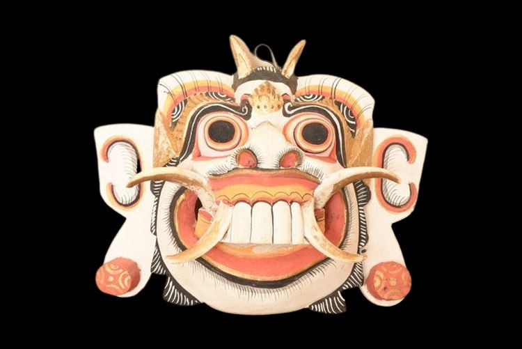 Vintage Balinese Wood Devil Mask