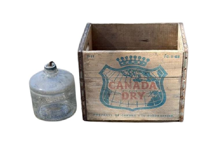 Antique Advertising Crate And Syrup Jar