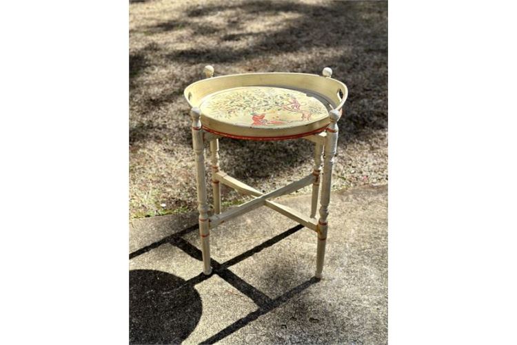 Hand Painted Serving Tray Table