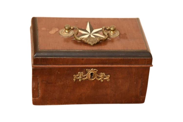 Antique Inlaid Mahogany Tea Caddy