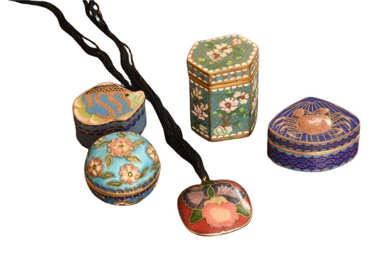 Group Cloisonné Trinket Boxes