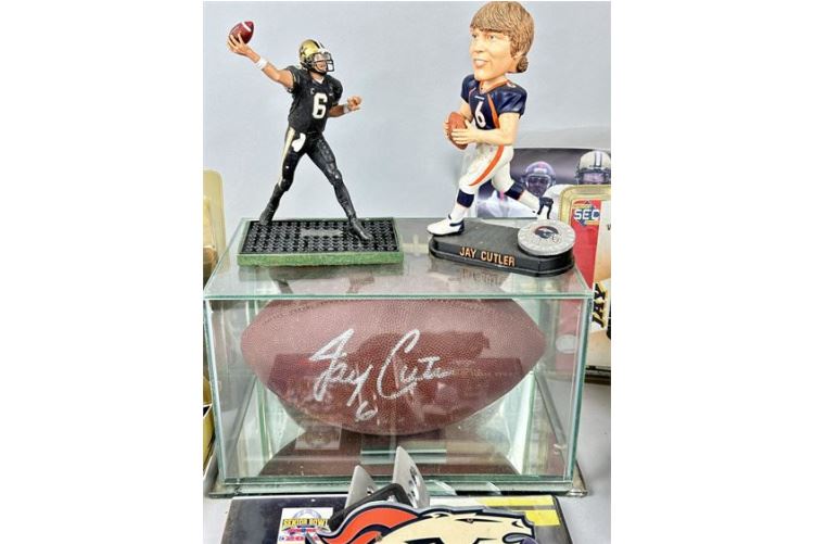 Jay Cutler Collection W/ Autographed Ball & Helmet