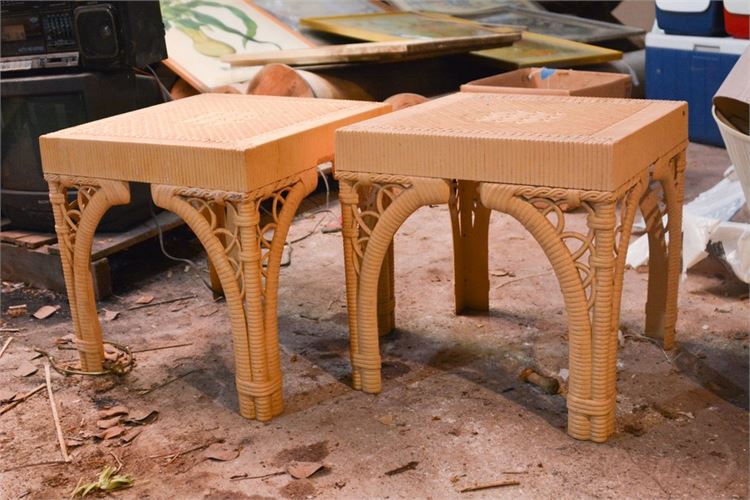 Pair Plastic End Tables