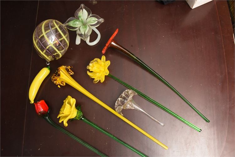 Group Art Glass Flowers