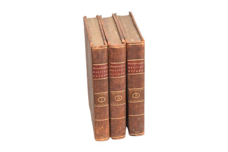 WOODVILLE'S MEDICAL MEDICAL BOTANY BOTANY 3  Original Leather Bound Vols.  1793