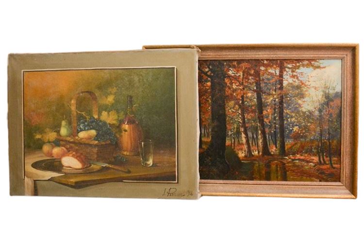 Framed Autumn Landscape and Tablespace