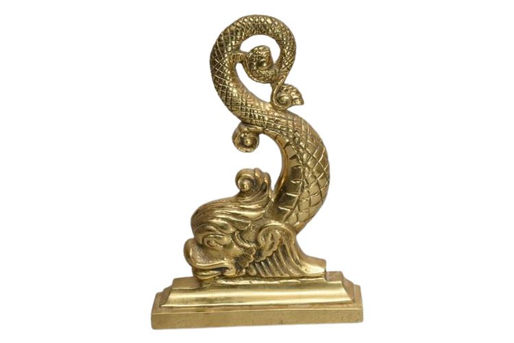 Art Deco Gilded Bronze Koi Fish Doorstop