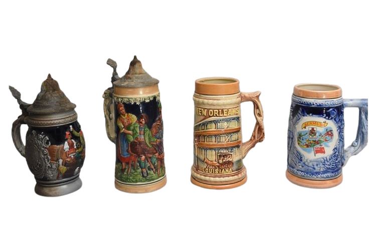 Four (4) Steins